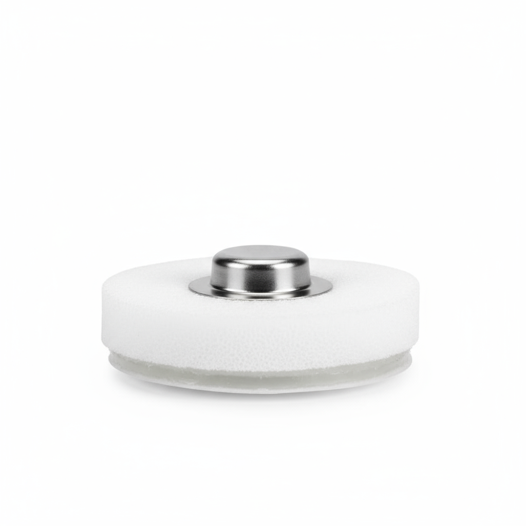 Side profile showing foam backing thickness