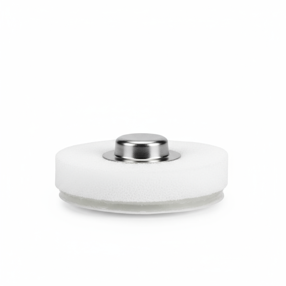 Side profile showing foam backing thickness