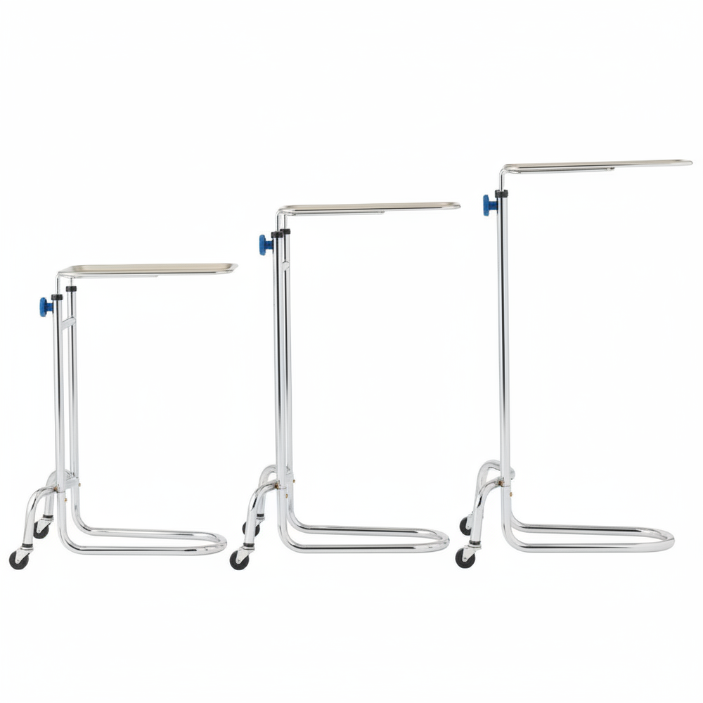 Side profile showing height adjustment and casters