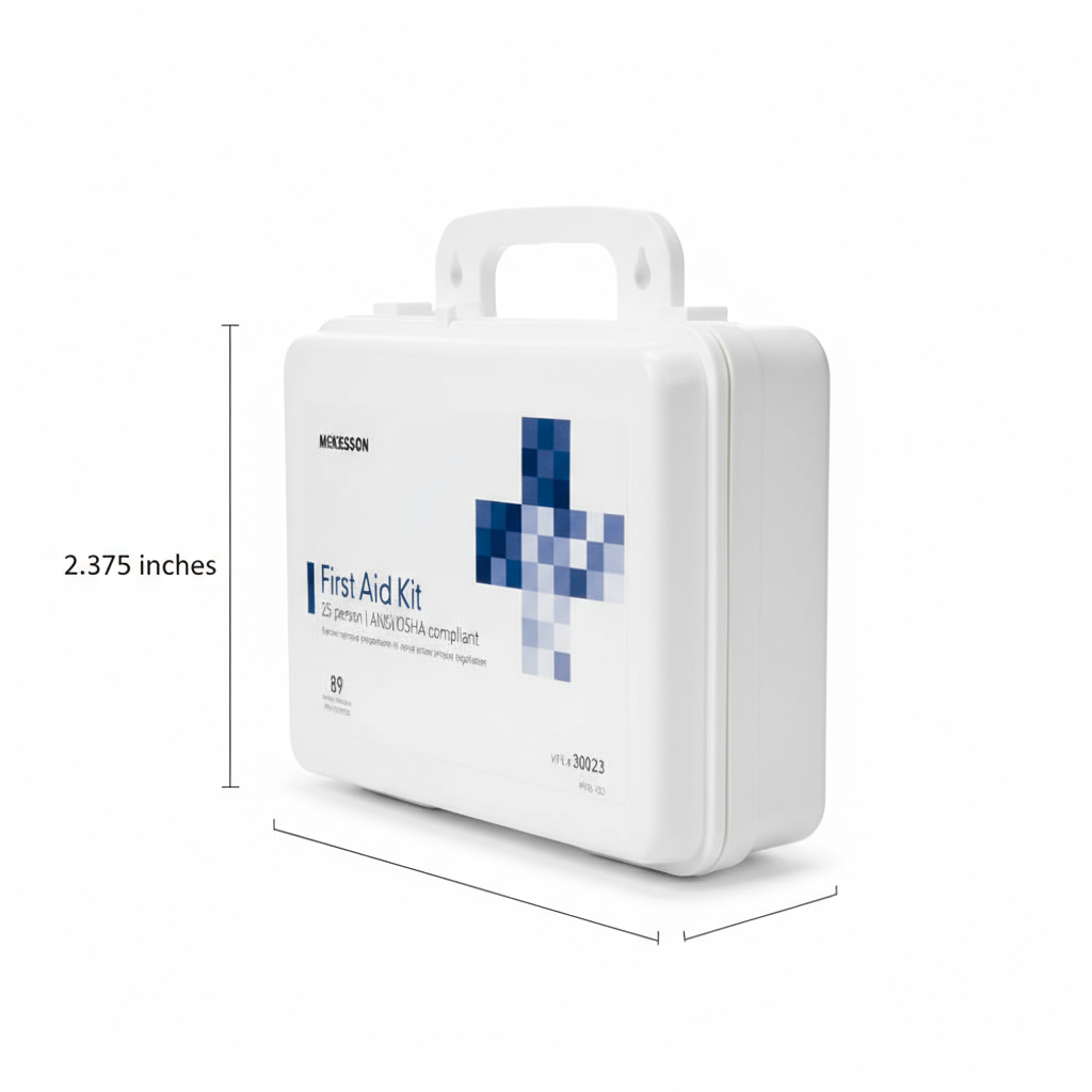 Side view of first aid kit