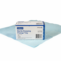 Side view of McKesson dressing change tray packaging