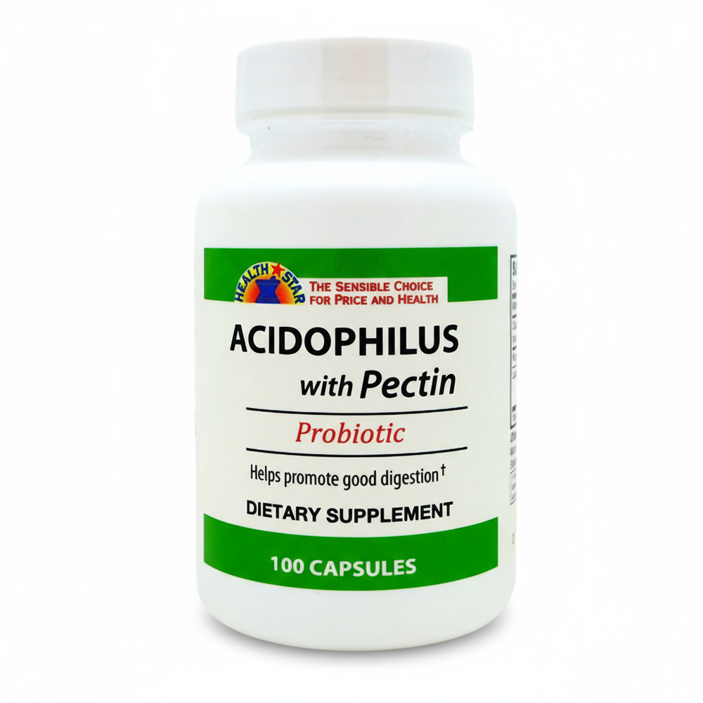 Side view of probiotic bottle