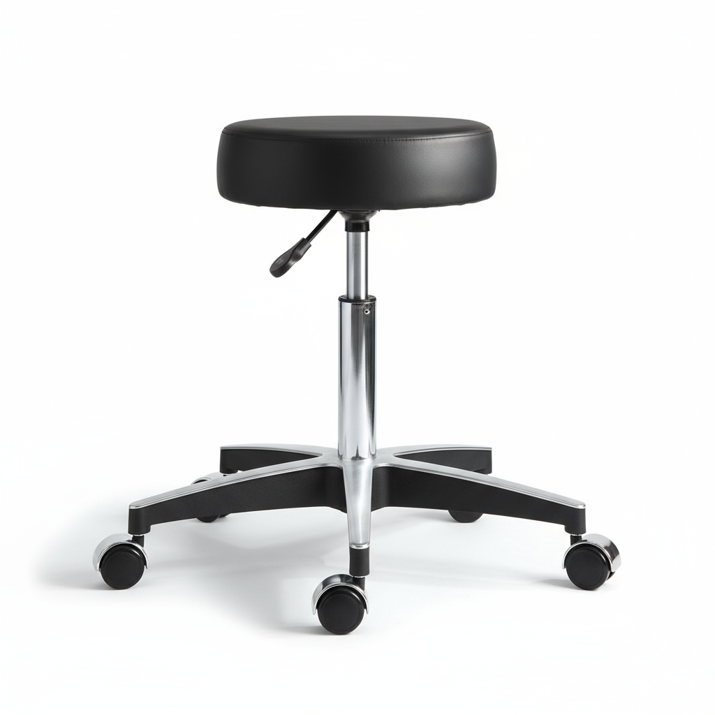 Side view showing height adjustment and cushion