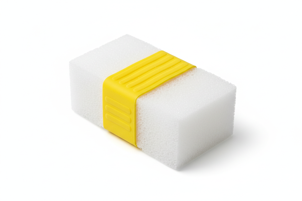 Single sponge with yellow grip