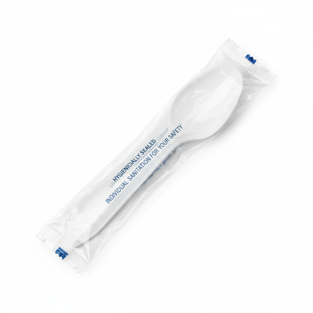 Spoon in hygienic wrapper