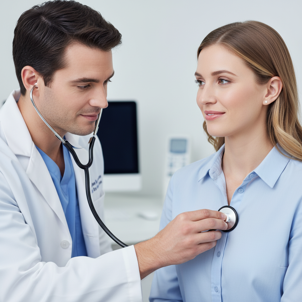 Stethoscope being used during examination