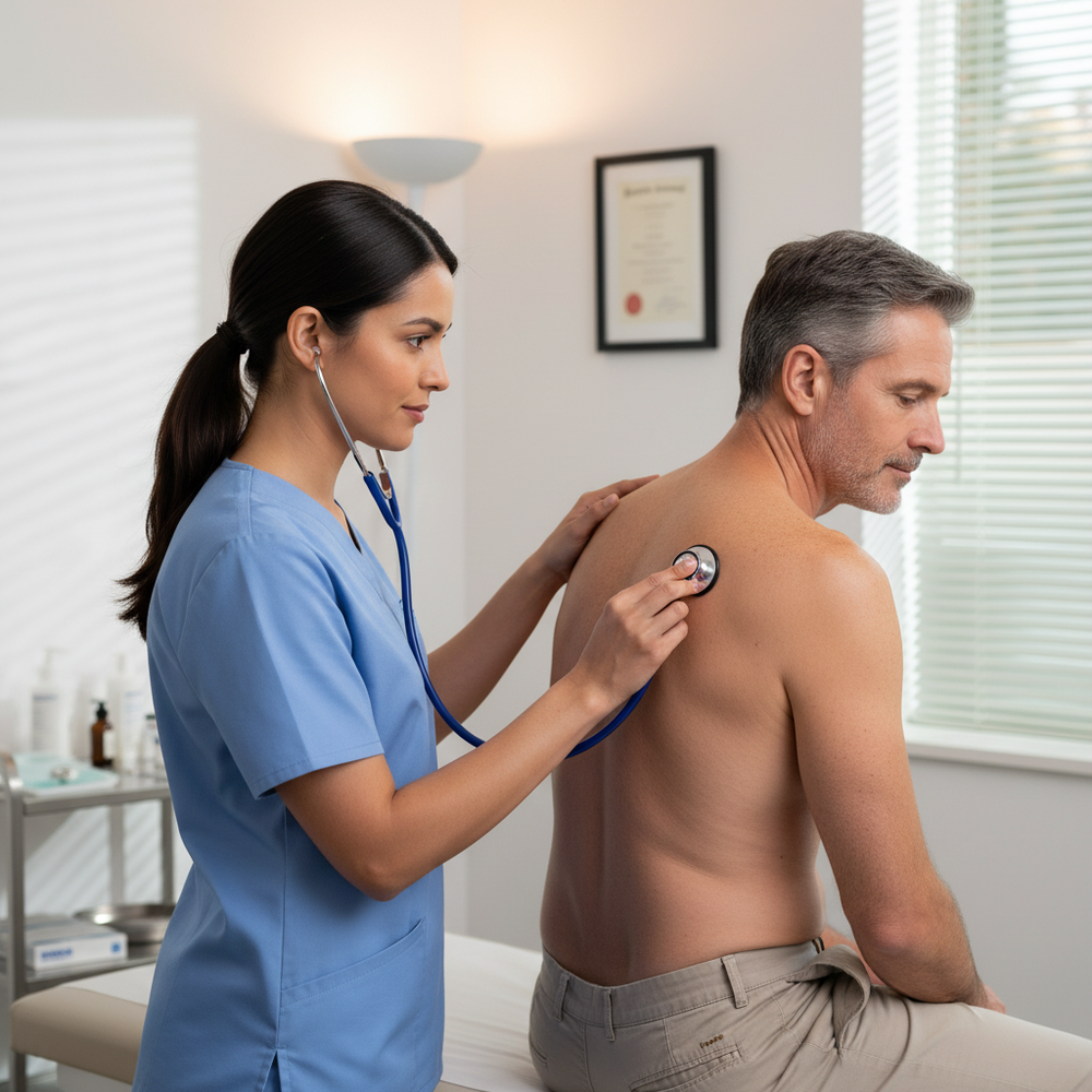 Stethoscope in clinical use