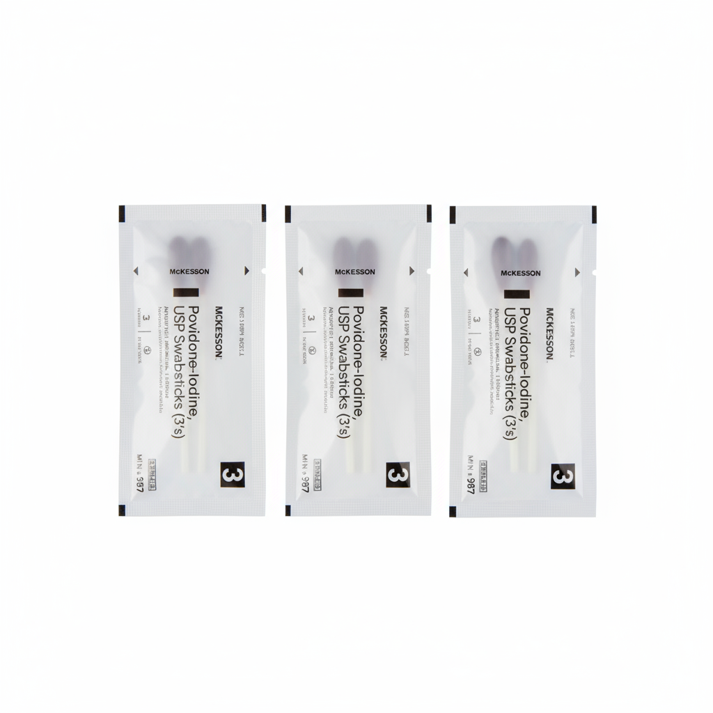 Three swabsticks laid out