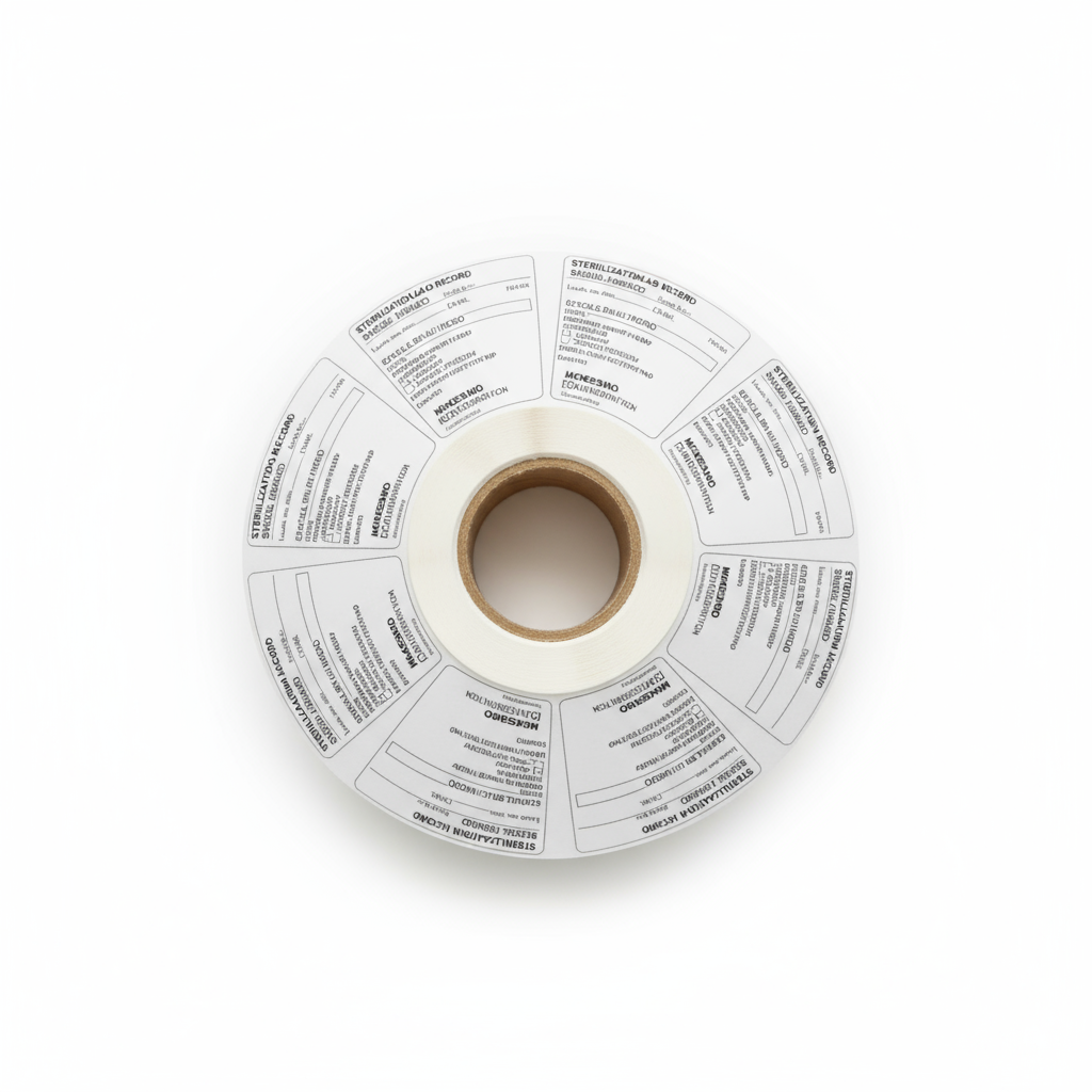 Top-down view of label roll