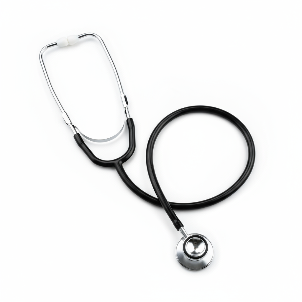 Top-down view of stethoscope