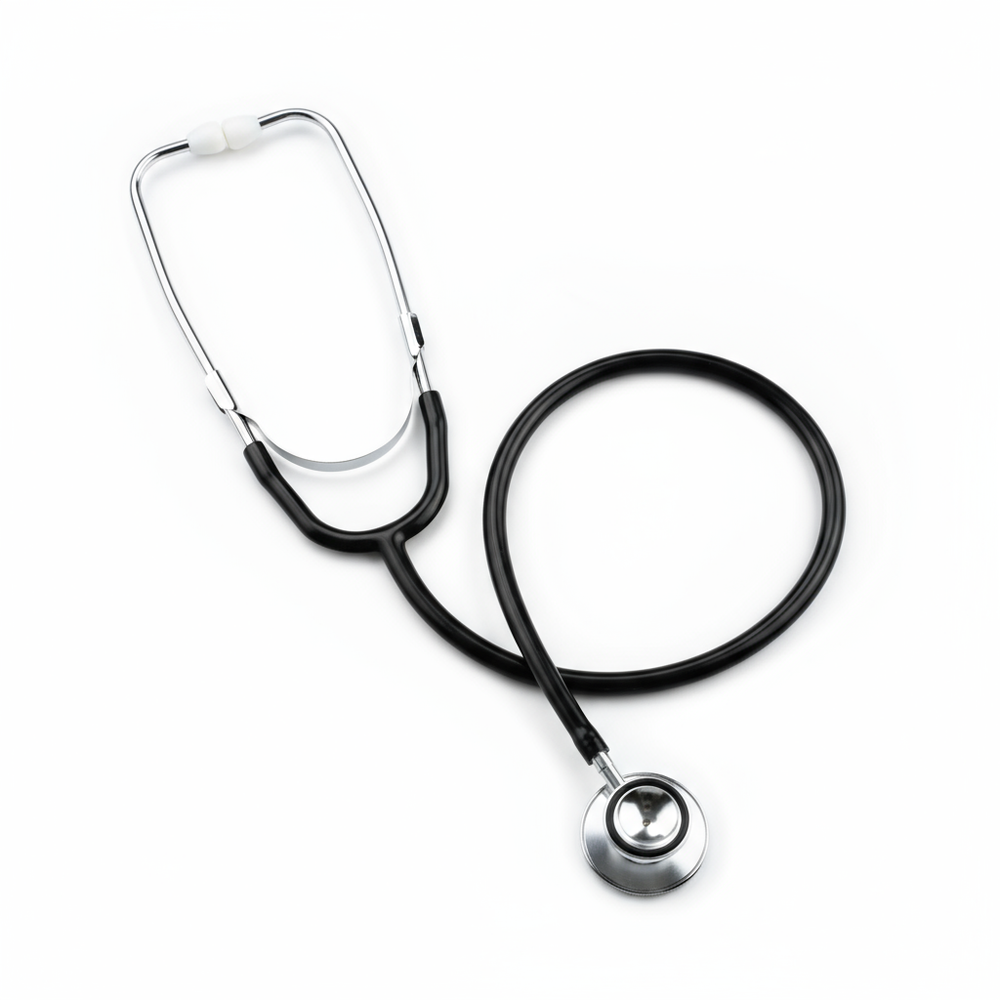 Top-down view of stethoscope