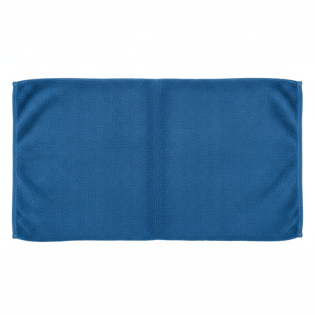 Towel laid flat showing full dimensions