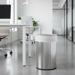 Trash bag in receptacle