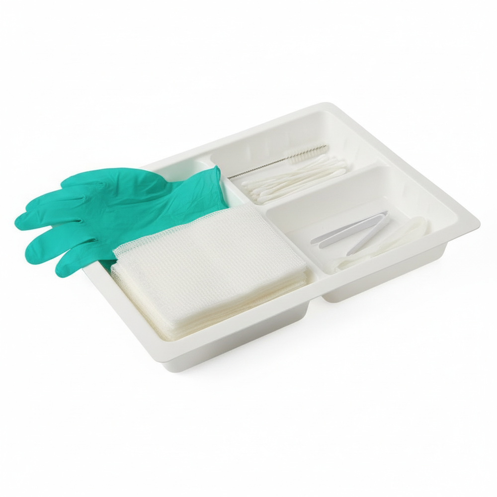 Triple-compartment tray