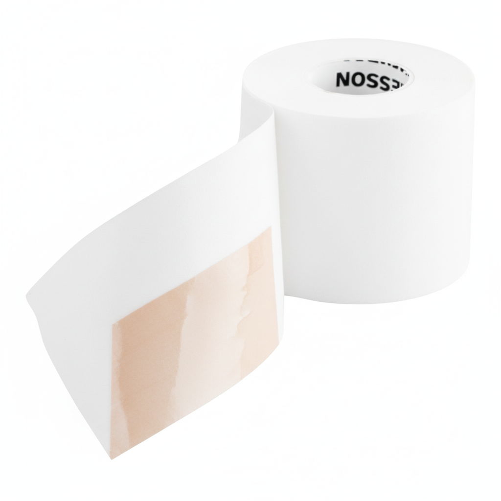 Unrolled tape showing adhesive side